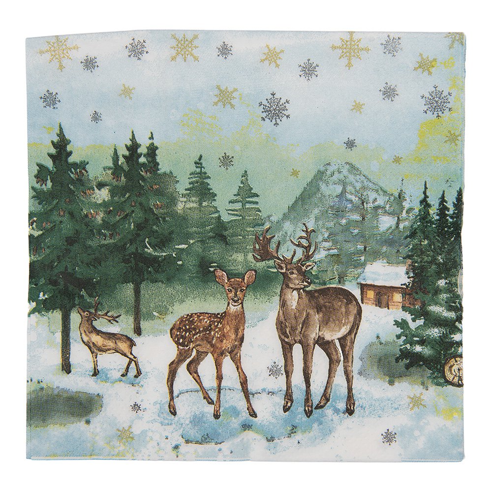 Servetten Papier Set van 20 33x33 cm Groen Papier