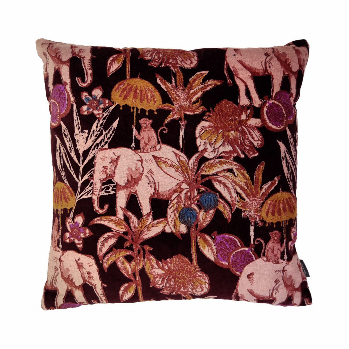 Elephant Print kussen bordeaux 45x45cm