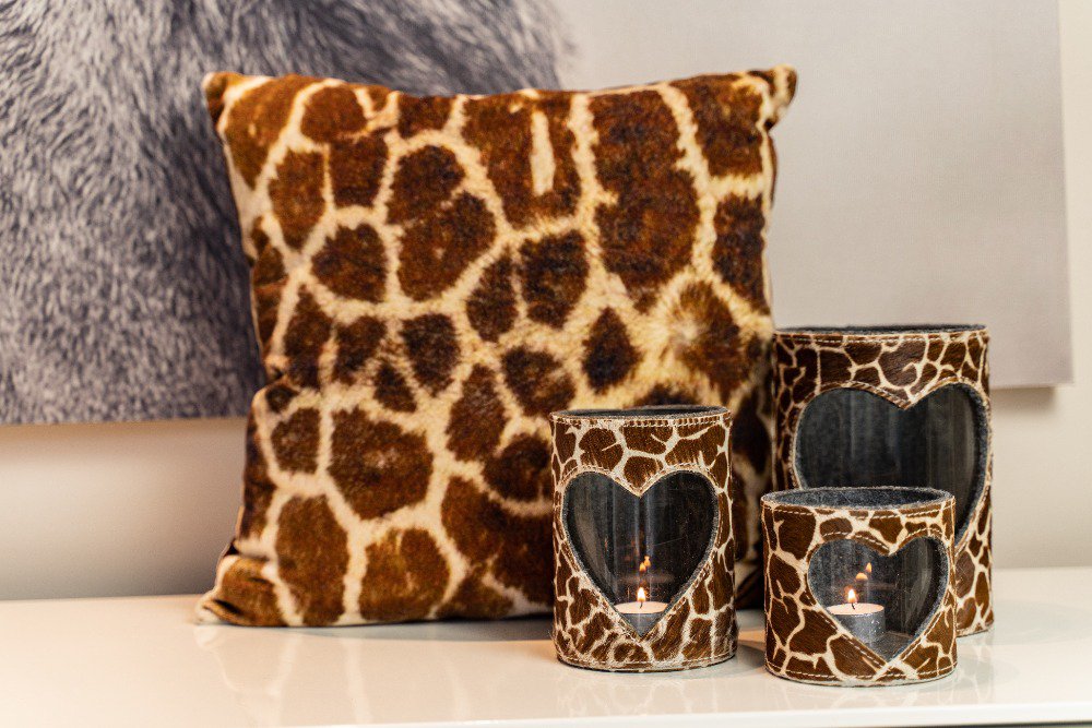 Kussen fluweel jungle giraffe print 45x45cm*