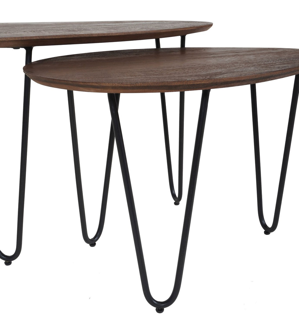 Salontafel Fabio - Espresso Mangohout - Set van 2