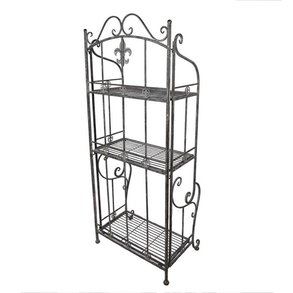 Wandrek 60x42x150 cm Grijs Metaal Tuinrek