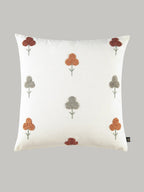 Set van 2 kussenslopen met geborduurd accent – ​​woninginrichting – premium katoen, bloemenstiksels – 40x40 cm
