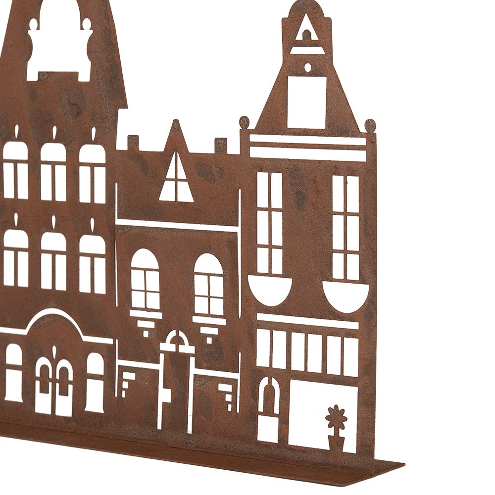 Decoratie Beeld Huis 29x5x21 cm Bruin Metaal