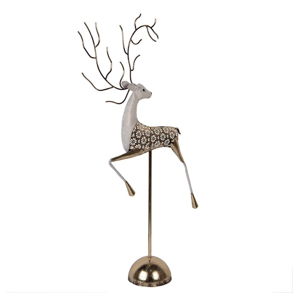 Decoratie Beeld Hert 36x12x72 cm Goudkleurig Metaal