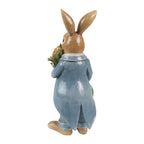 Decoratie Beeld Konijn 26 cm Bruin Blauw Kunststof