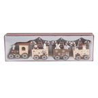 Kerstdecoratie Beeld Trein 27x4x8 cm Beige Hout