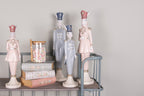 Decoratie Beeld Konijn 45 cm Wit Blauw Kunststof