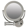Metalen verlichte Make-up LED wandspiegel Spiegel zilver Ø19cm doorsnee