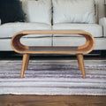 Massief houten open salontafel, licht eiken afwerking