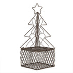 Decoratie Kerstboom 9x9x22 cm Bruin Metaal