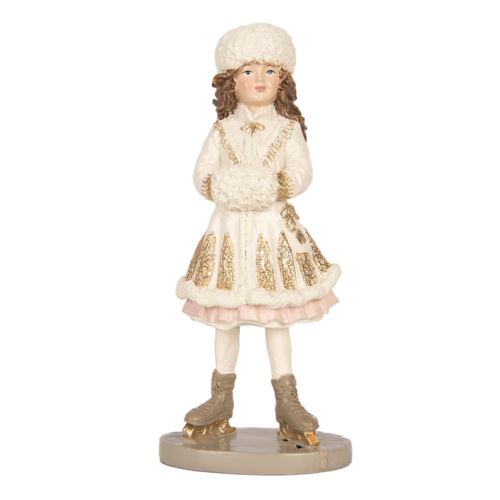Kerstdecoratie Beeld Kind 8x7x18 cm Beige Kunststof