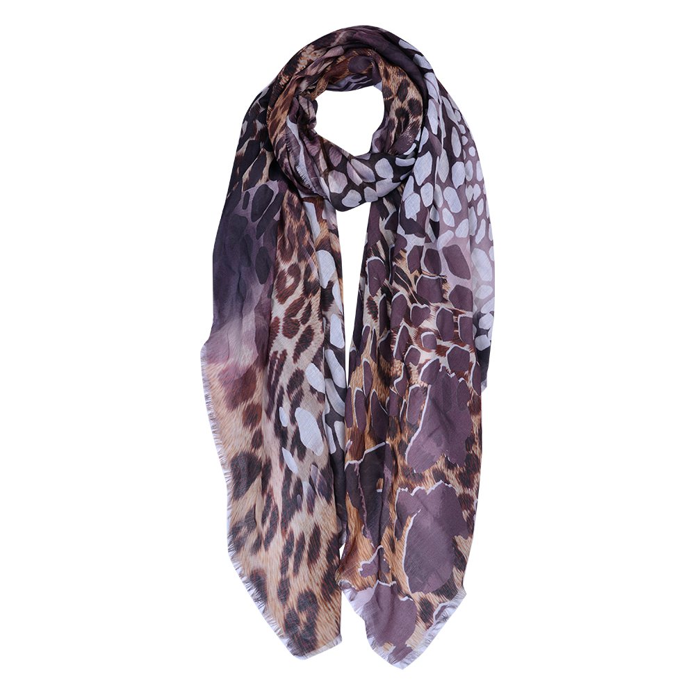 Sjaal Dames Print 90x180 cm Bruin Synthetisch sjaaldames