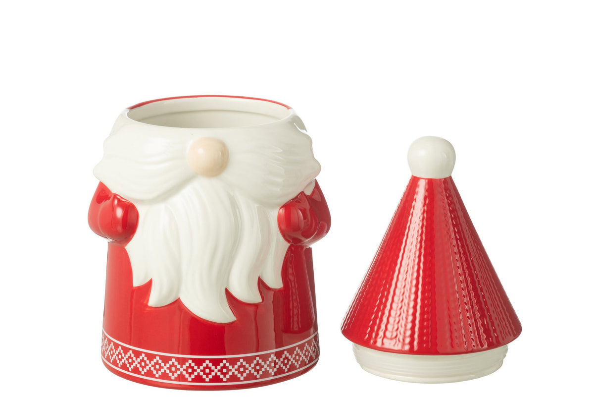 J-Line Koekjesdoos Giftbox Keramiek Rood