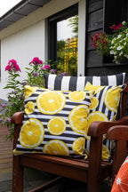 Citro Outdoor kussen geel 45 x 45 cm