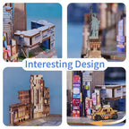 Tonecheer, Muziekdoosje, DIY 3D Houten Puzzel, New York, TQ067, 14x14x19cm