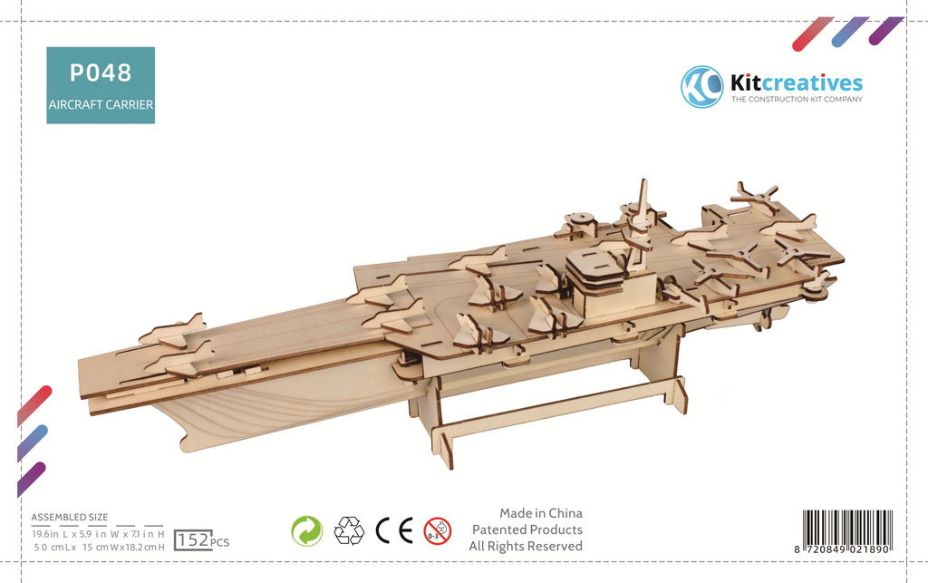 Bouwpakket DIY eD Puzzel Vliegdekschip van hout