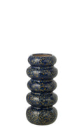 J-Line vaas Ringen - porselein - donkerblauw - S