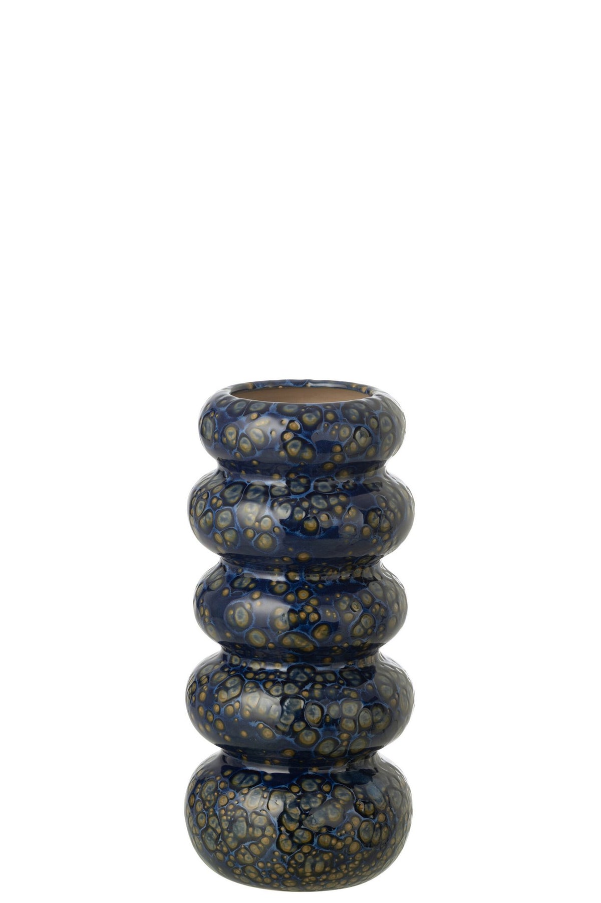 J-Line vaas Ringen - porselein - donkerblauw - S
