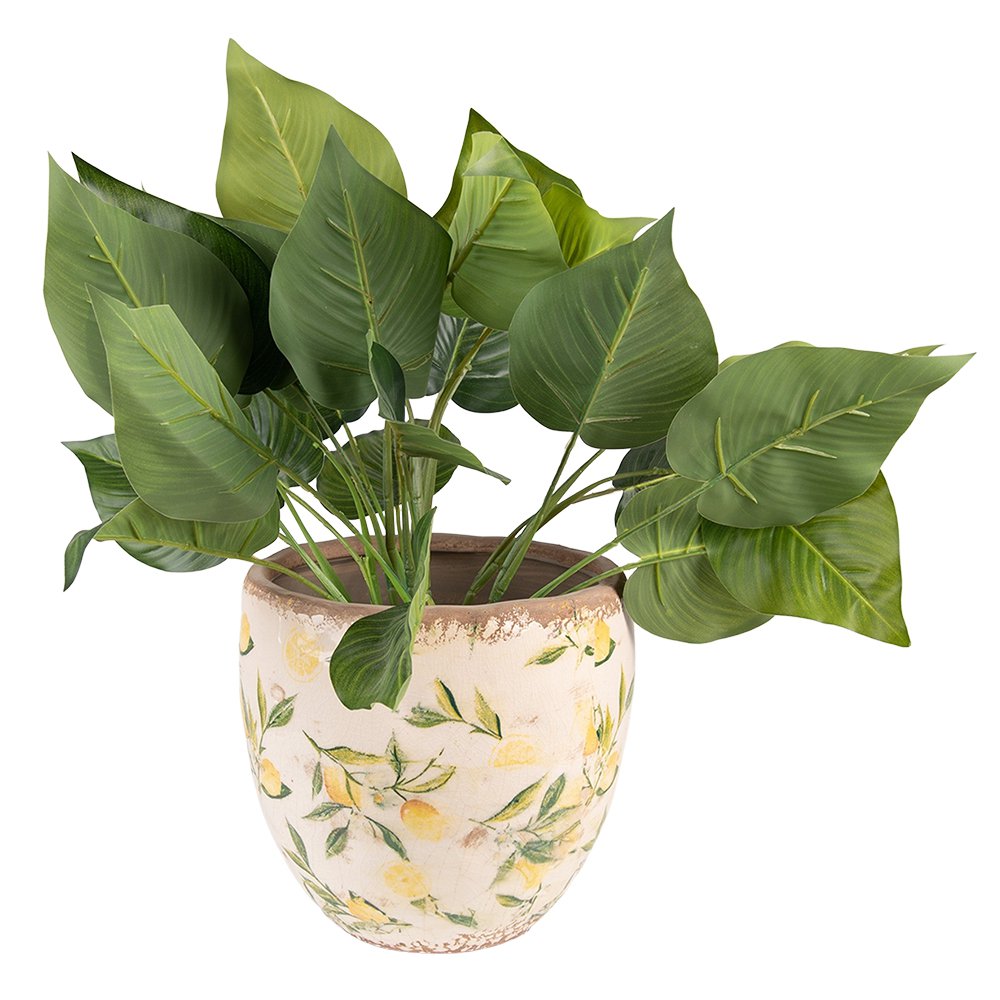 Bloempot Ø 19x19 cm Geel Keramiek Citroen Bloempot Binnen