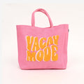 Tote Bag - Blush Vacay Mode - Chique meerkleurige jute tas