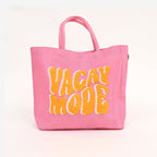 Tote Bag - Blush Vacay Mode - Chique meerkleurige jute tas