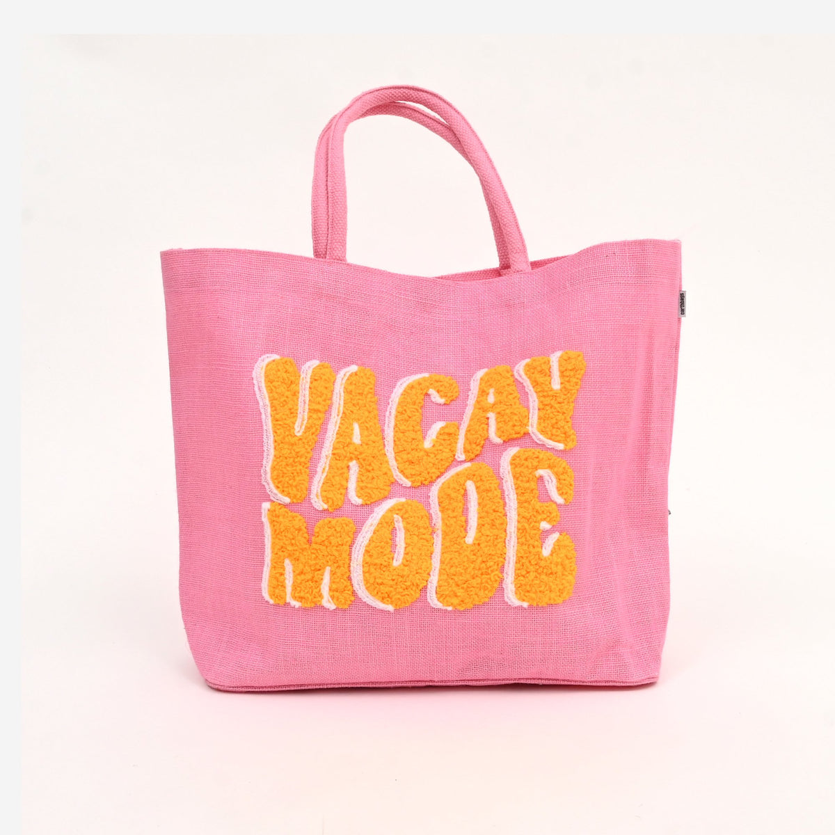 Tote Bag - Blush Vacay Mode - Chique meerkleurige jute tas