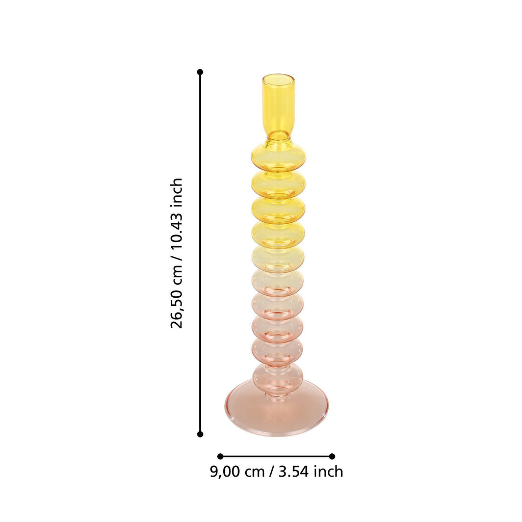 Candlestick Molume geel 9x29,5 cm