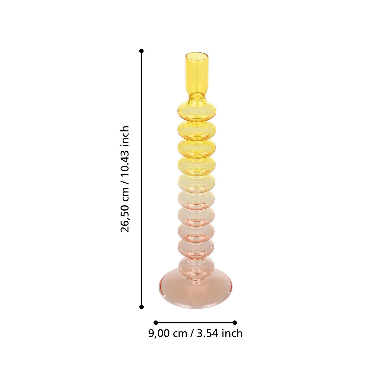 Candlestick Molume geel 9x29,5 cm