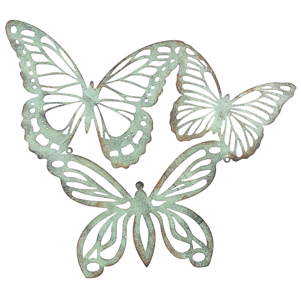 Wanddecoratie Vlinder 53x45 cm Groen IJzer Muurdecoratie