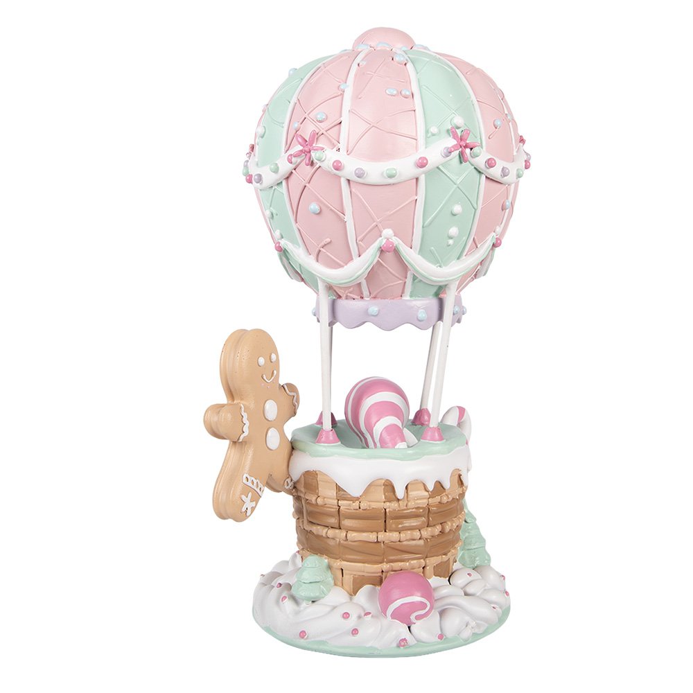 Kerstdecoratie Beeld Luchtballon 18x14x31 cm Roze Kunststof