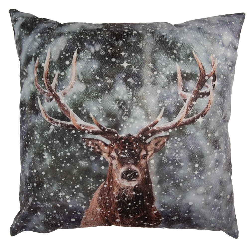 Kussenhoes 45x45 cm Grijs Polyester Hert