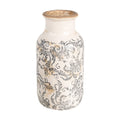 Vaas Ø 14x26 cm Beige Grijs Keramiek Bloemen