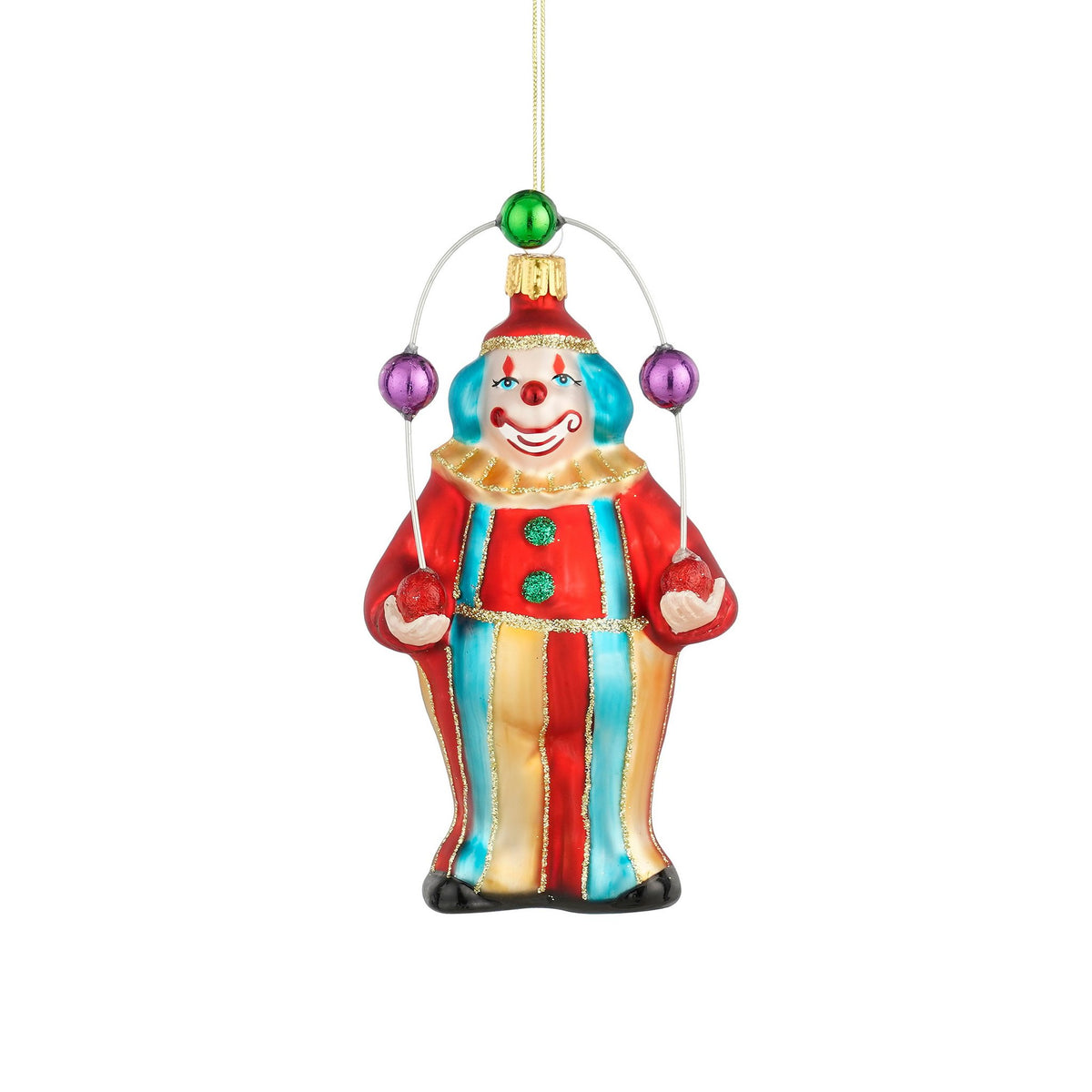 Ornament circus clown l7,5xb5,5xh13