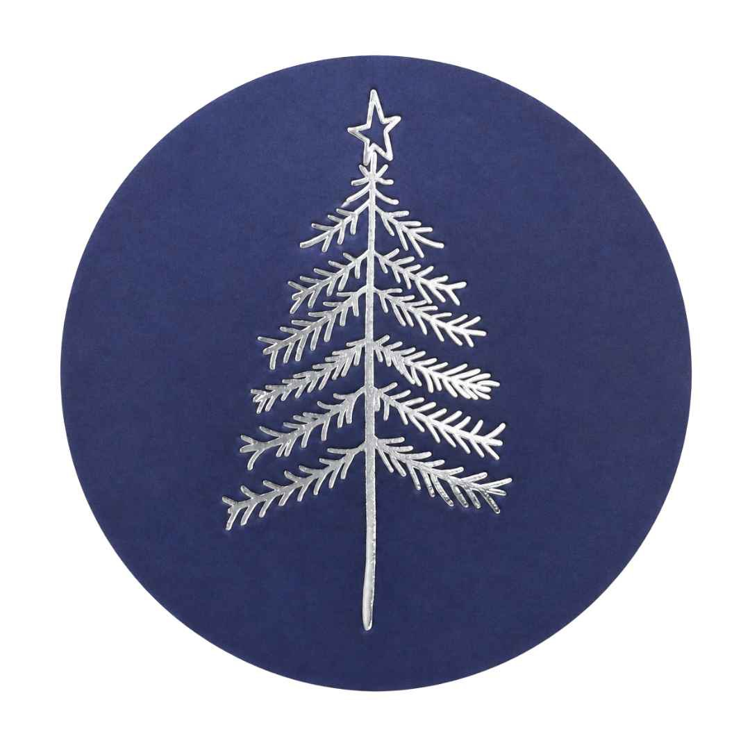 Tas Etiketten – Kerstboom – Donker Blauw – 200 Stuks