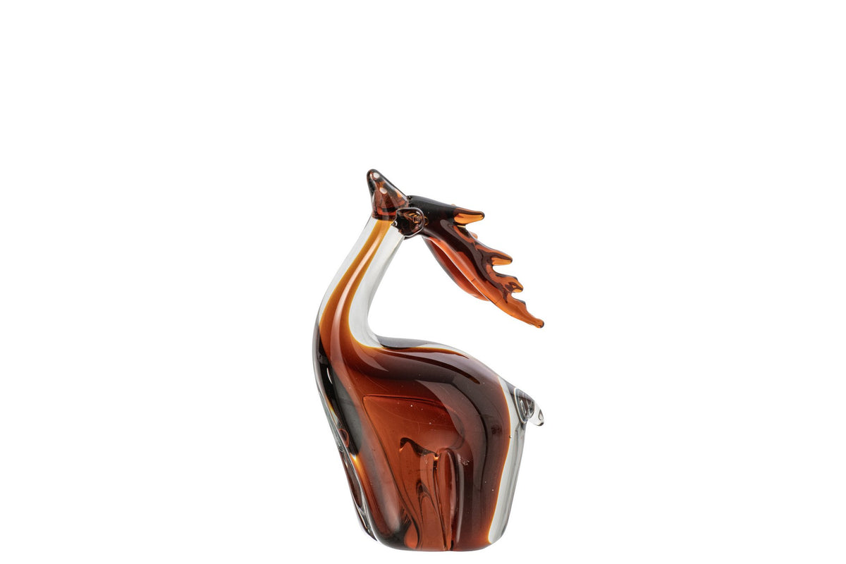 J-Line decoratie Hert - glas - brons - small