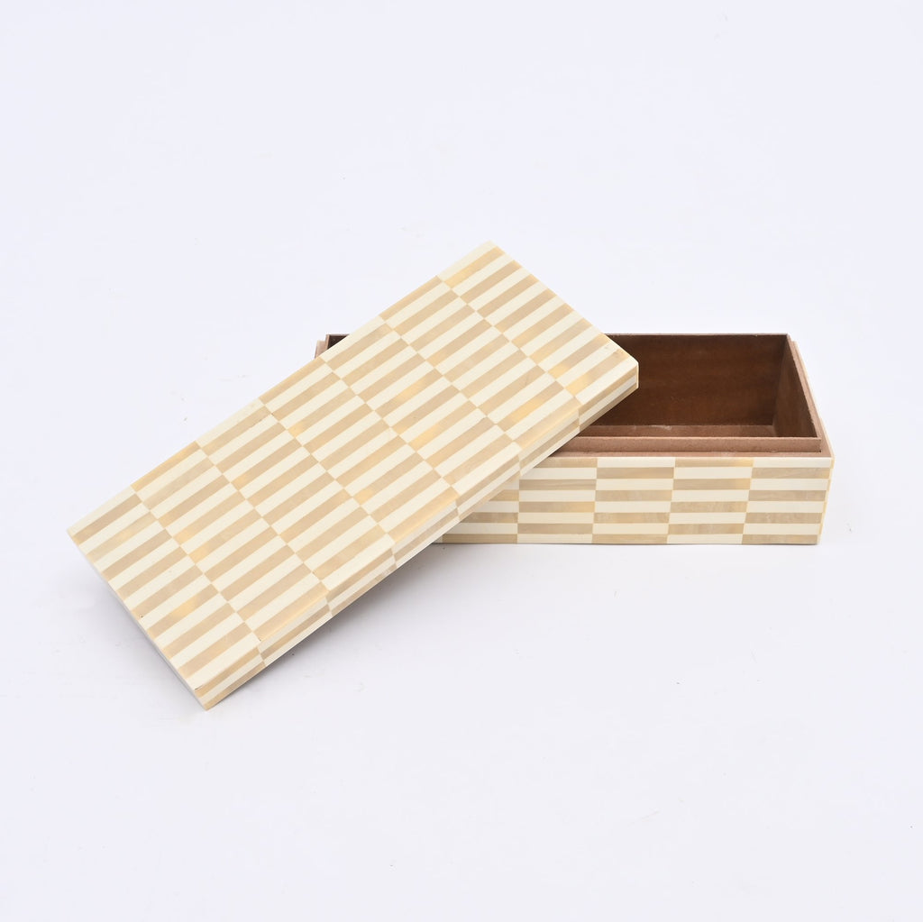 Alicia ivoorkleurige hars opbergdozen - Set van 3