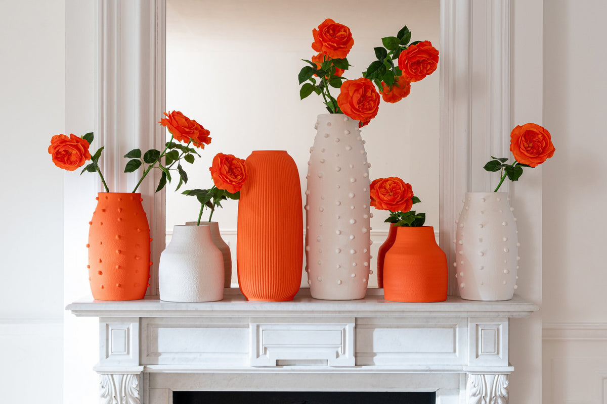 J-Line vaas Ruby Stippen - steengoed - oranje - L