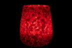 J-Line Windlicht Mozaiek Driehoek Glas Rood/Roze Large