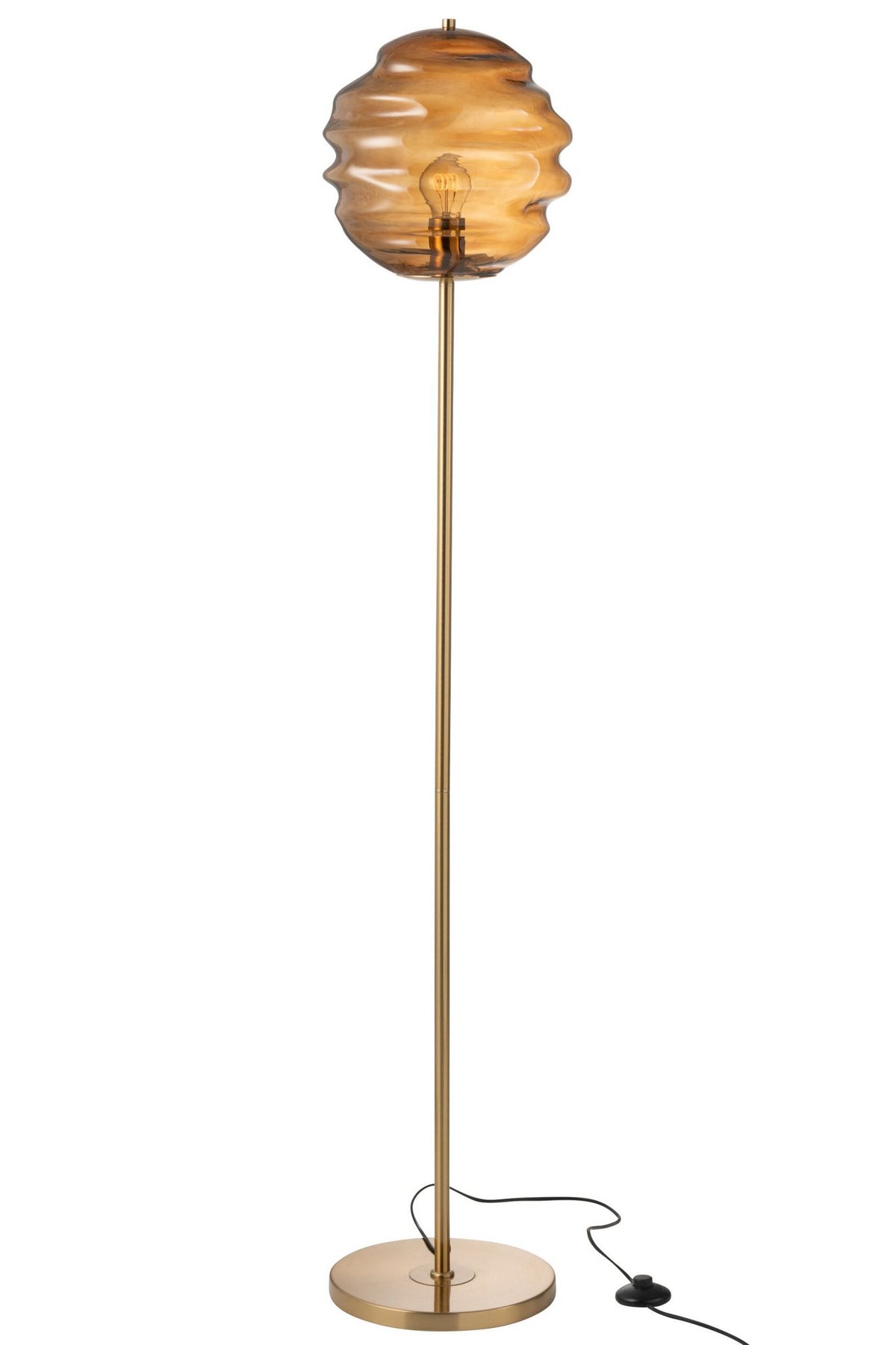 J-Line staanlamp Bijenkorf - glas - bruin