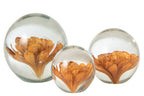 J-Line presse-papier Bal Bloemen - glas - brons - large