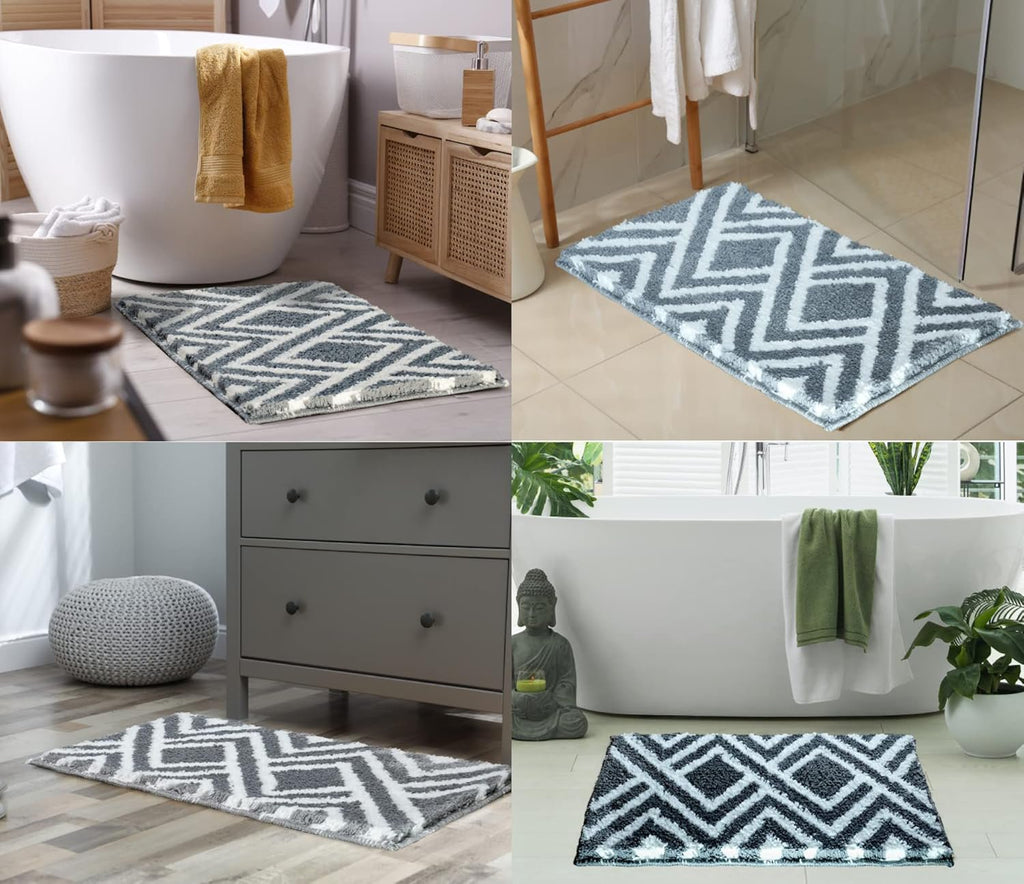 Superzachte microvezel 2000 GSM-badmat 40x60 cm, verpakking van 1 | Absorberende antislipdeur vloermat thuis badkamer keuken