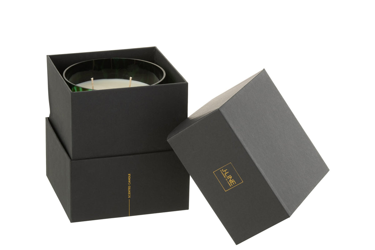 J-Line geurkaars Noa - Sandalwood - glas - groen - medium - 68U