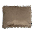 Half kussen fluweel pom pom taupe 35x45cm