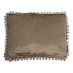 Half kussen fluweel pom pom taupe 35x45cm