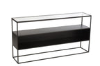 J-Line Console Vierkant Metaal/Glas Zwart