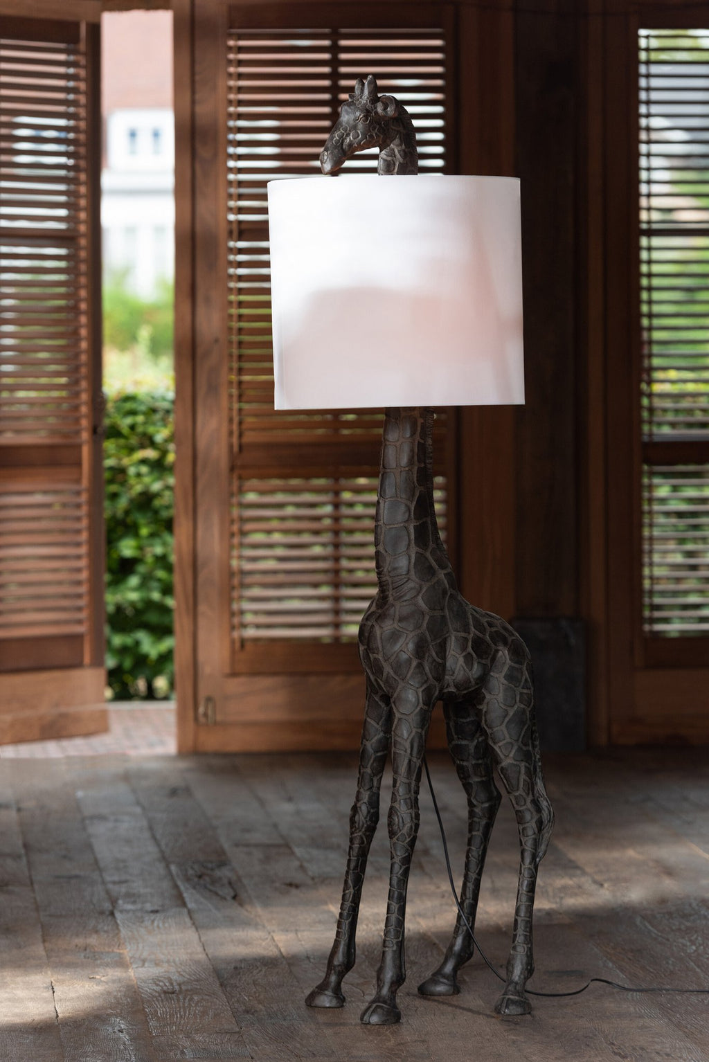 J-Line lamp Giraf - polyresin - donkerbruin