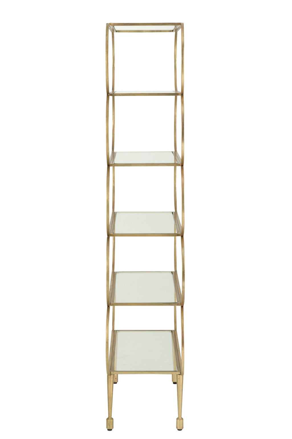 J-Line rek Ronde Hoeken - glas - goud/transparant