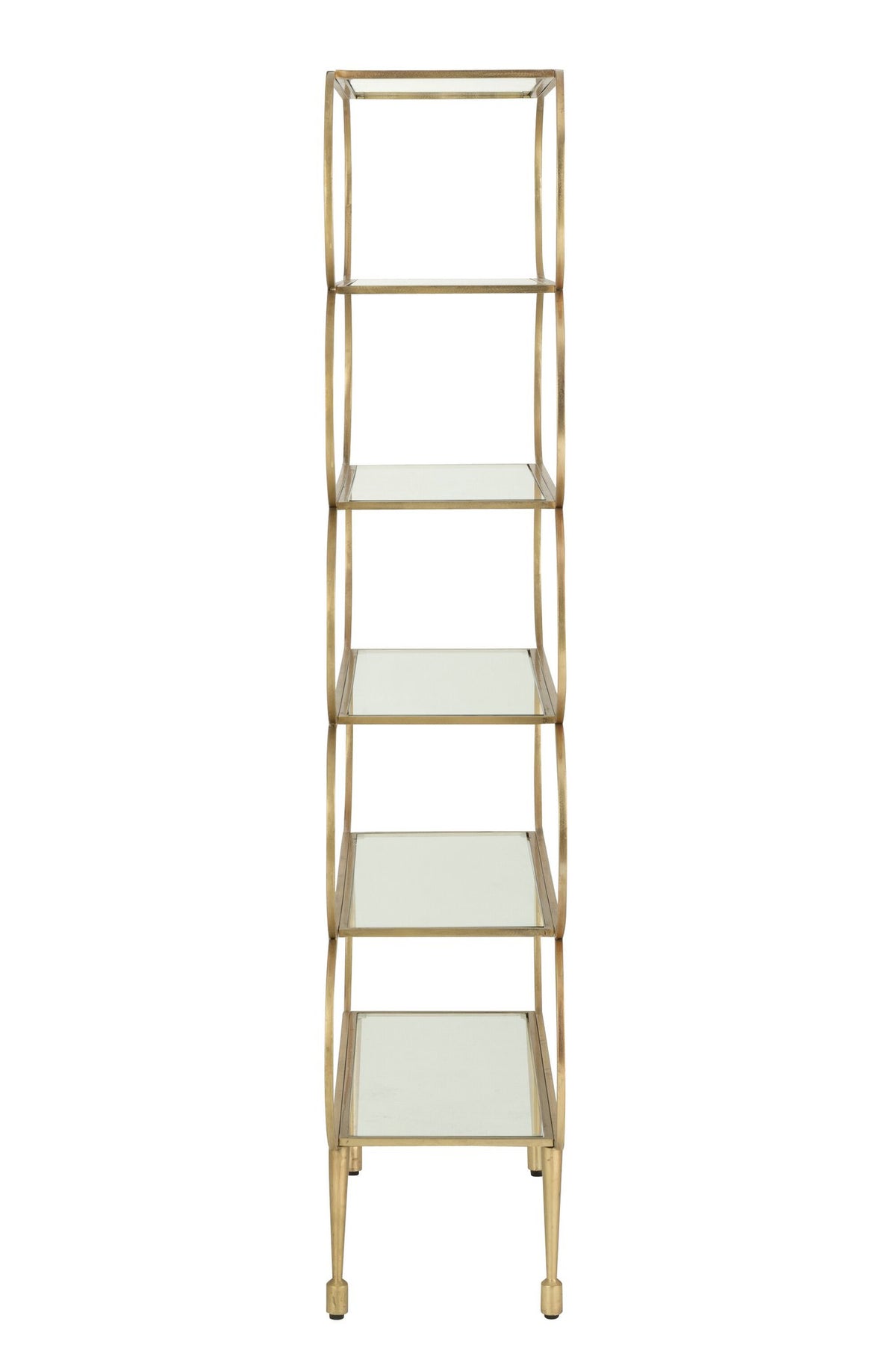 J-Line rek Ronde Hoeken - glas - goud/transparant