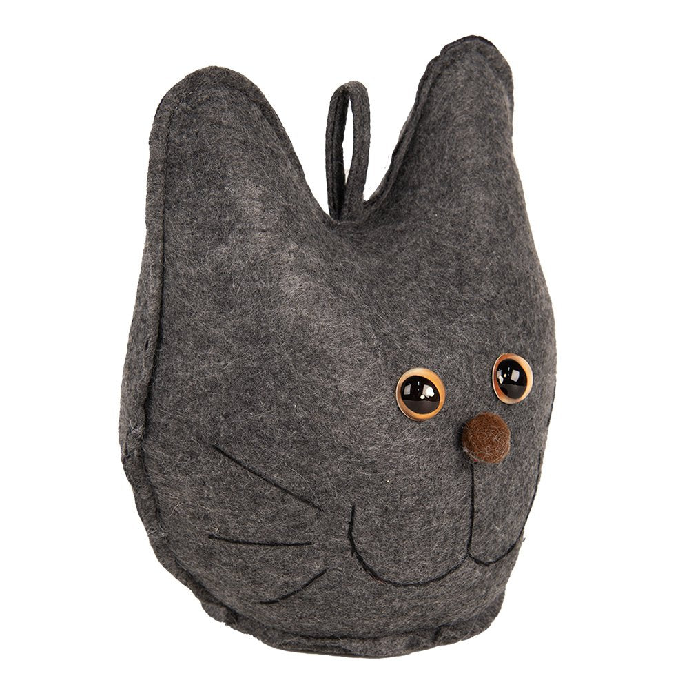 Deurstopper Kat 20x14x22 cm Grijs Synthetisch