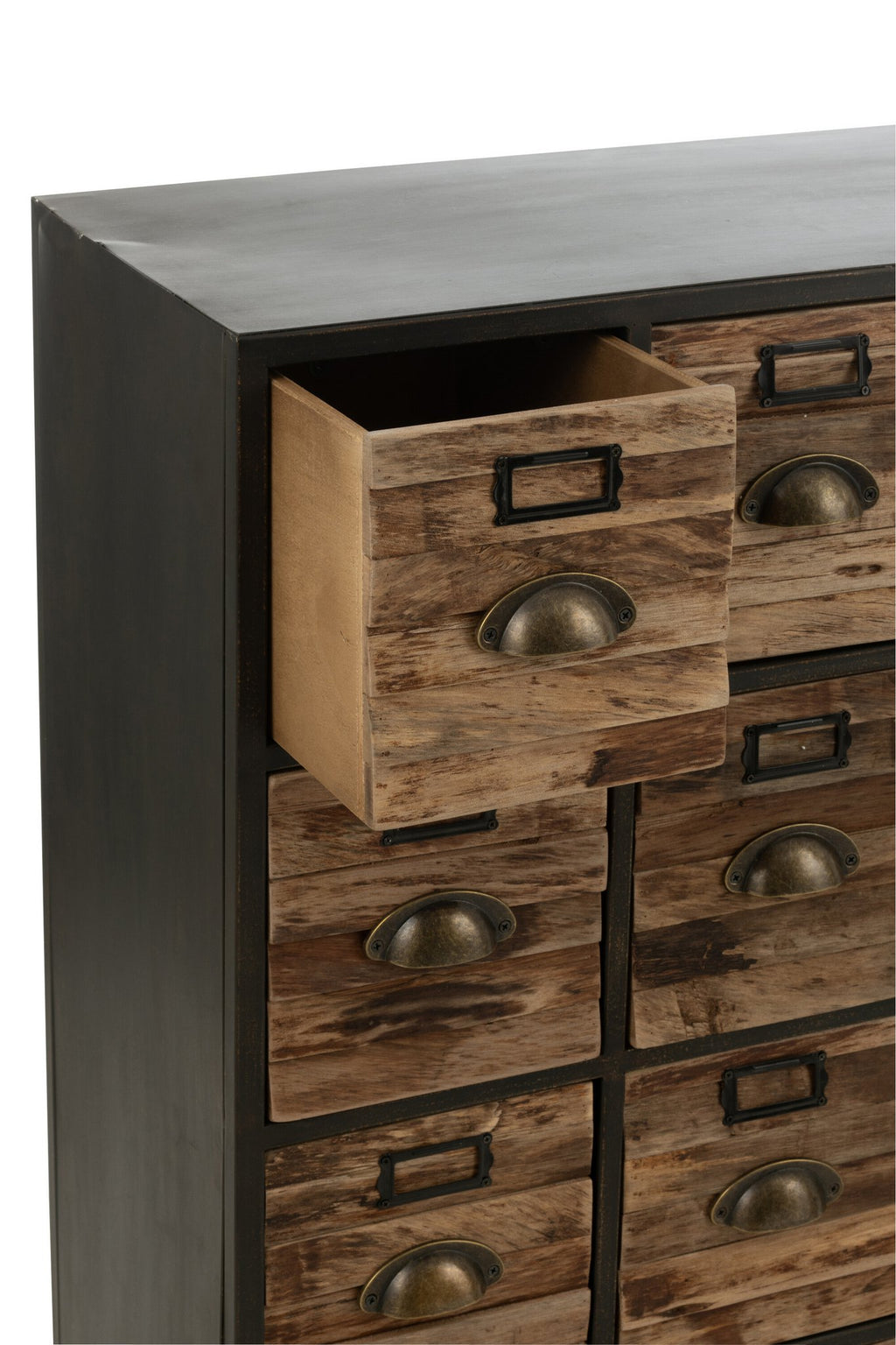 J-Line Kast 16 Schuiven Hout/Metaal Bruin